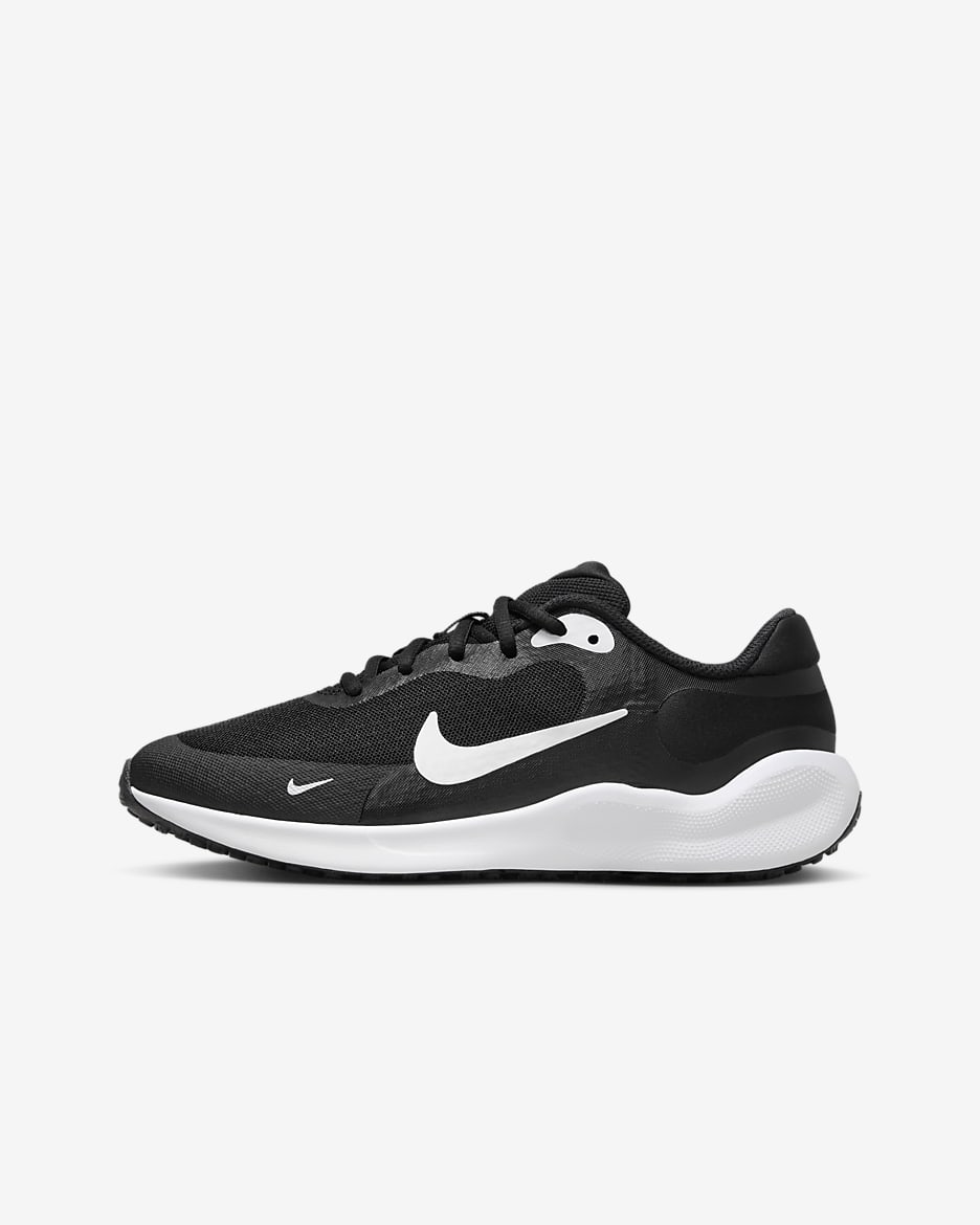 Kids Nike Revolution 7 Running Shoes Big 1.5 Black White